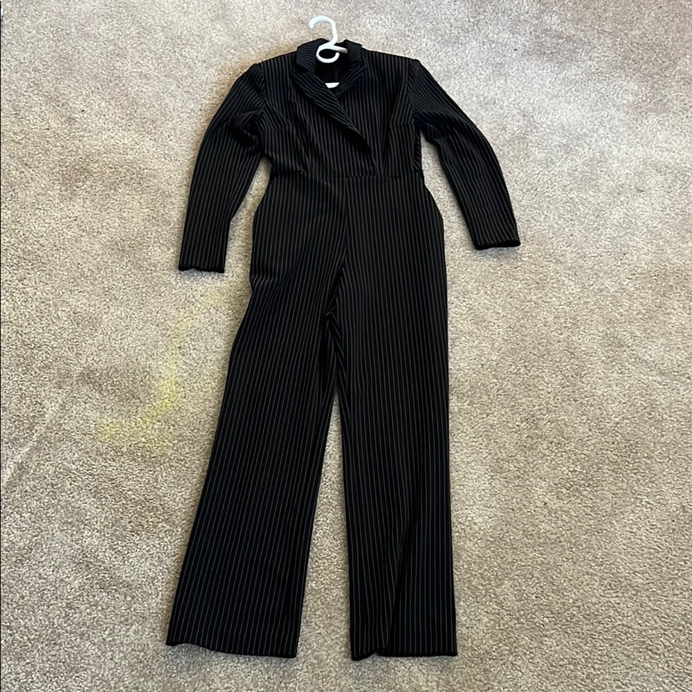 Black Pinstripe Women's Jumpsuit